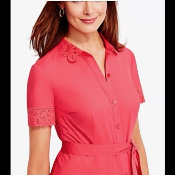 Talbots Coral Button-Down Midi Dress women’s size 16W - Picture 5 of 5